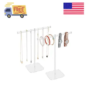 Jewelry Stand Necklace Stand 2 Tower, Clear Necklace Holder Jewelry Holder