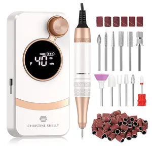 CHRISTINE SHELLY Rechargeable 35000RPM Nail Drill Sparkling Portable Professional Electric Nail File for Acrylic/Gel Nails Professional Nail Tools for Manicure Pedicure