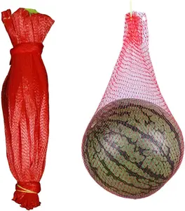 100 Pieces Melon Hammocks Melon Nets Bags, Reusable Cantaloupes Mesh Net Watermelon Nets with Drawstring for Growing Cantaloupe, Watermelon, Vegetables, Honeydew in Vertical