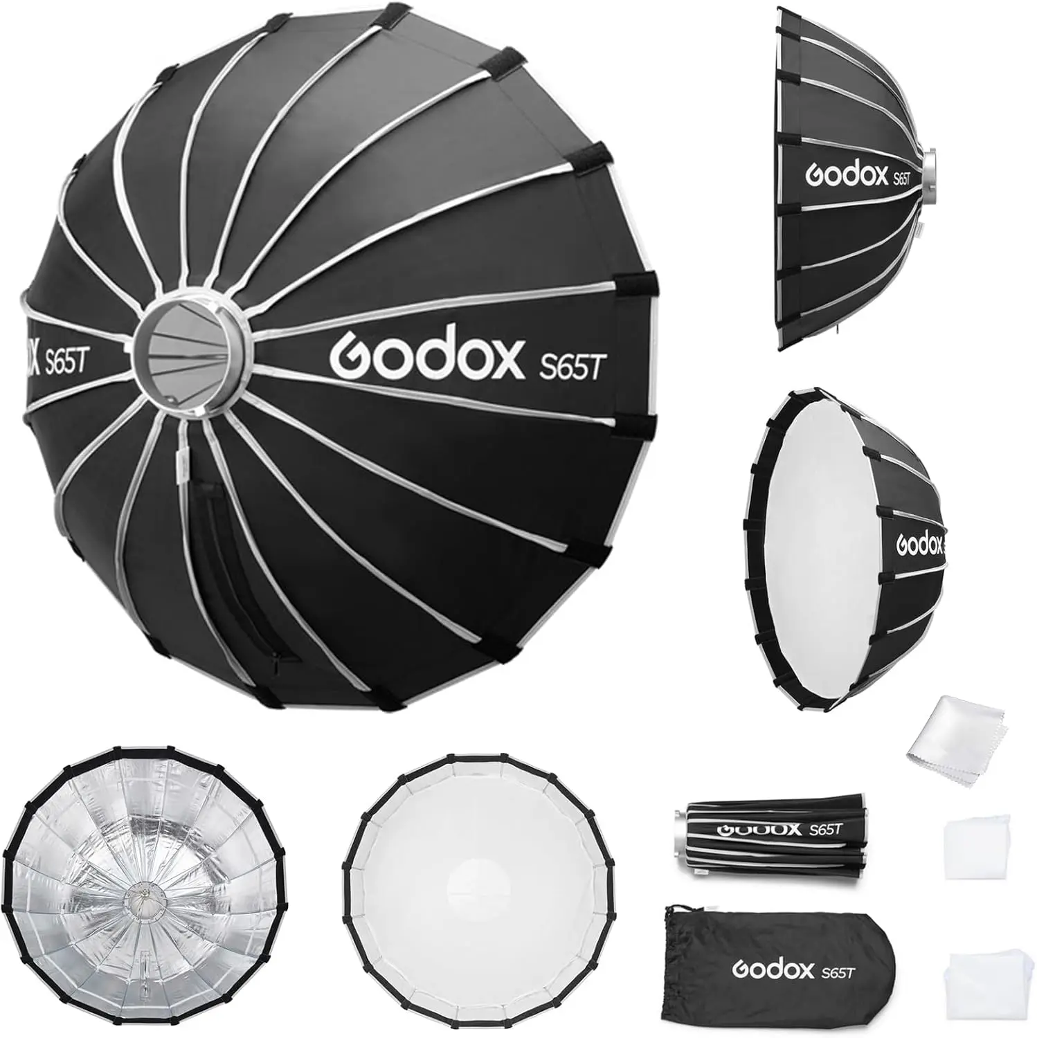 Godox S120T 120cm/47.3in Quick Release Umbrella Softbox, Bowens Mount with Removable Front and Inner Diffusers for Photography, Live Streaming and Travel