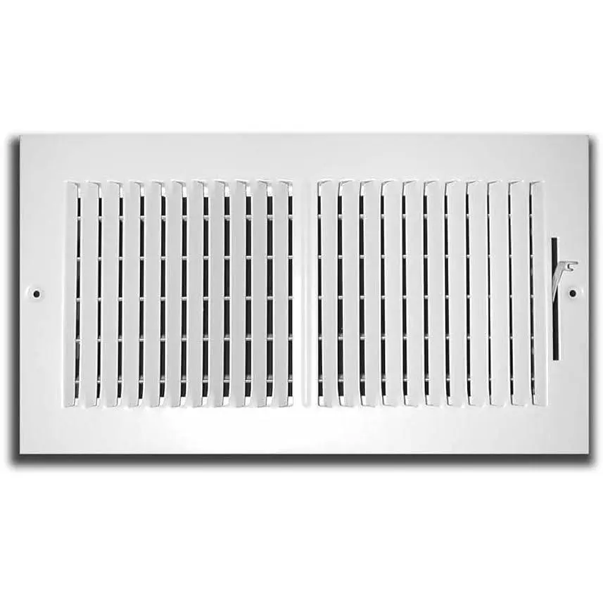 10 x 4 Inch Two Way Wall Vent Cover - Adjustable Flow and Direction Control for Sidewall or Ceiling Vent - Efficient Air Vent - Screws Included