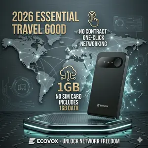 ECOVOX Slim Wireless WiFi Hotspot - 4G LTE WiFi Cellular Wireless Modem, 150Mbps Download, USB, Pay-as-You-Go Portable Internet Device, No SIM Card/Contract, 9 Connectable Devices, 1GB Local Data, for Campers, Outdoor Use, TikTok Shop Creator Picks