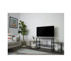 No Tools TV Stand for TVs up to 40", True Black Oak Finish