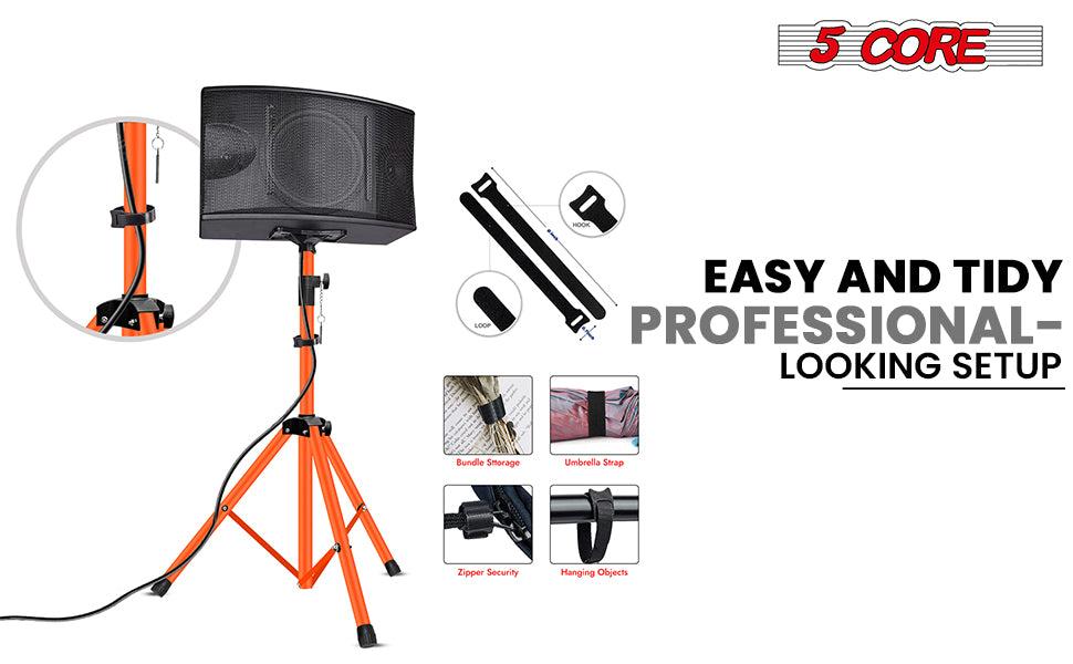 5 Core Speaker Stand Tripod Pair Heavy Duty Adjustable 54" Universal Mount for PA DJ Studio w Bag