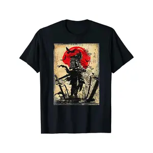 Cartoon Warrior Pattern T-shirt, Men's Casual Stretch Round Neck T-shirt For Spring Summer