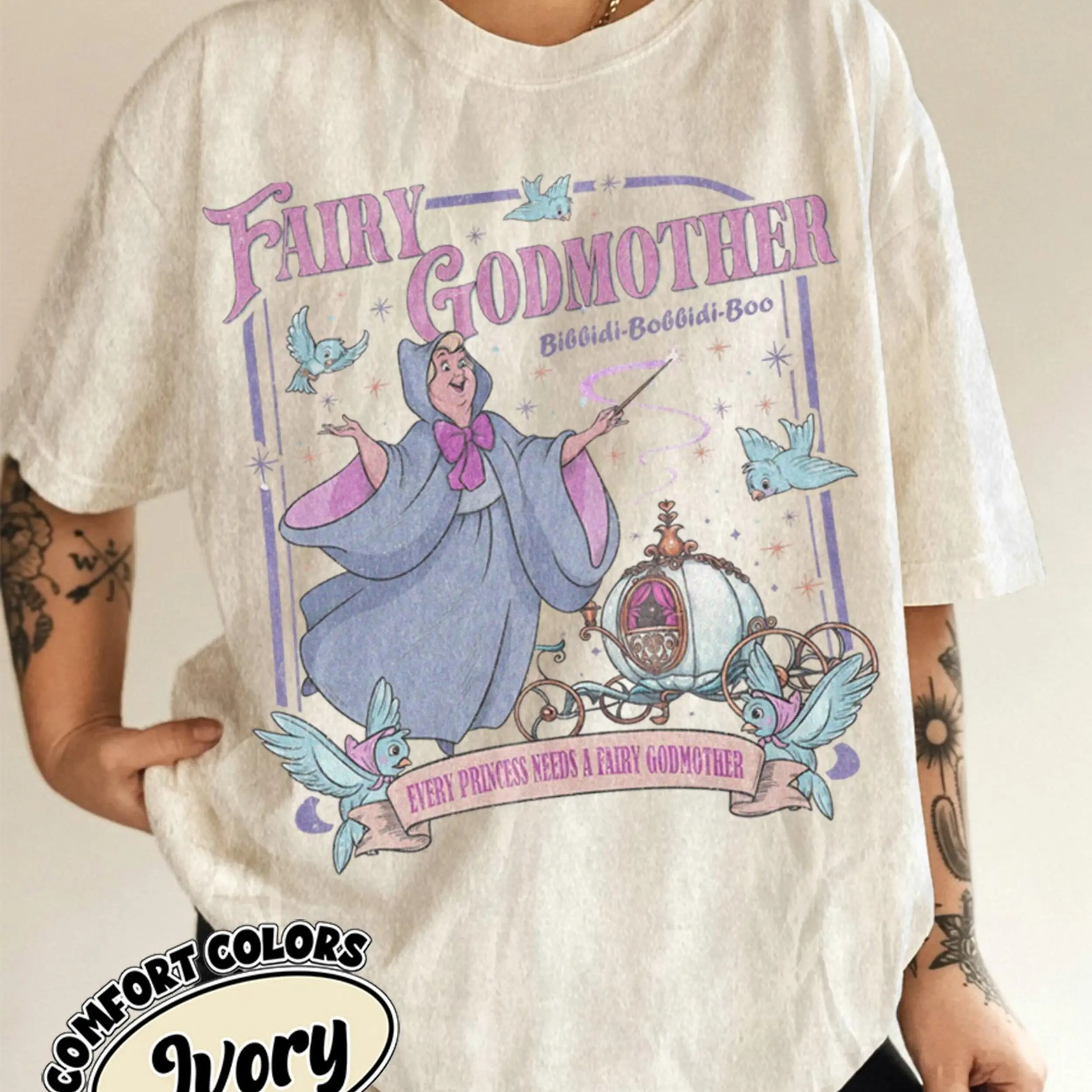 Comfort Colors Godmother Y2k Graphic Tee, Godmother Proposal Magic Mother's Day Cute Fairy Unisex T-Shirt - Perfect Gift for Fans