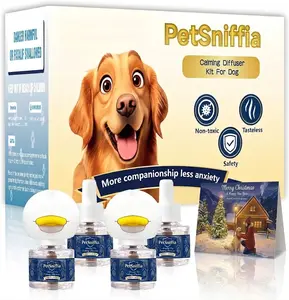 Adanced Dog Calming DiffuserforaStress,DestructiveBehavior, Pee Accidents,SeparationAnxiety,Barking,Aggression & Chewing - 2count Refilllncluded30-Dayeach Packaging May Vary(Large packincludes a temperature-sensitive color-changing greetingcard)