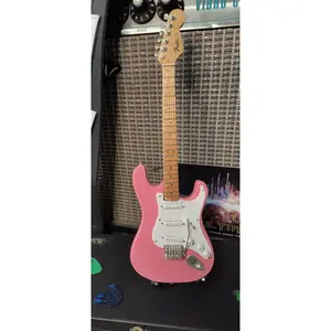 Fender Pink Strat w/ White Pickguard 1:4 Scale Replica Guitar ~Axe Heaven