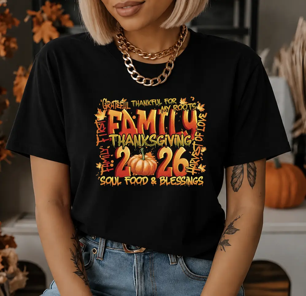 Family 2026 Thanksgiving  DTF Transfer Gang Sheet