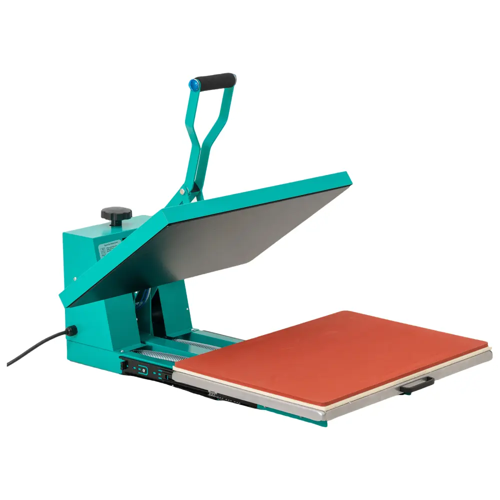 HY-64P-GR Manual Heat Press Machine with Slide-Out Base, 110V 2000W Power, 16'' x 24'' (40 x 60cm) Size for Small Businesses & Mousepad Printing