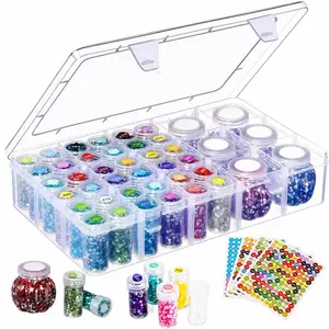 Transparent Storage Box, Round Pumpkin Shape Bottle, Ideal for DIY Diamond Art, Jewelry Beads, Rhinestones, Empty Bottles