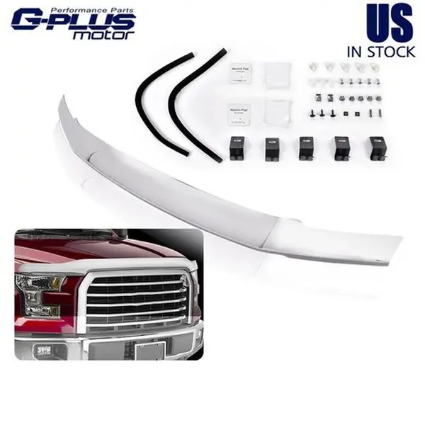 Chrome Hood Deflector Bug Shield, Automotive Car Accessory Replacement for 2017-2020 Ford F250-F350 Super Duty, Truck & Semi Truck Accessories