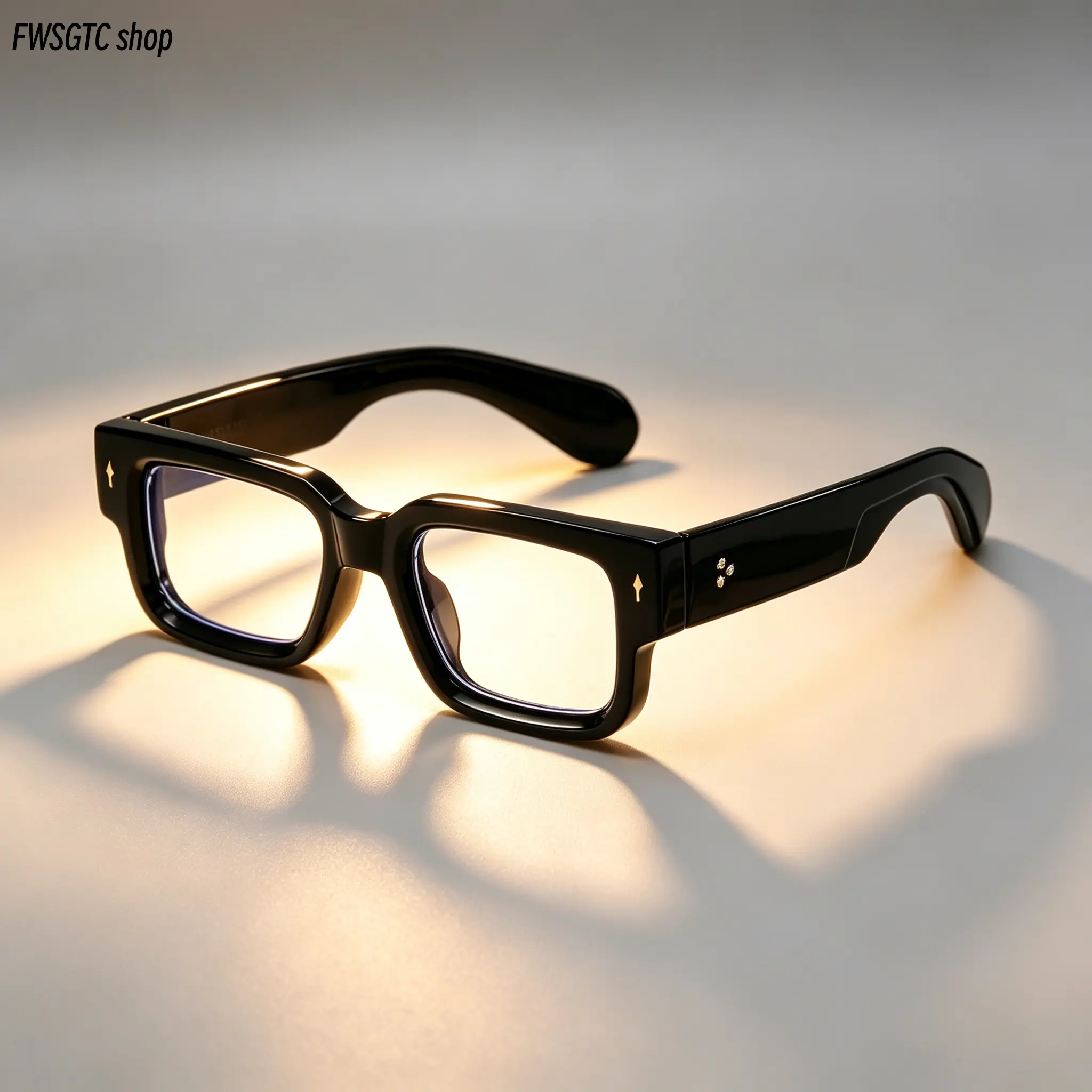 Unisex Chunky Square Thick Frame Blue Light Blocking Glasses, Black Non Prescription Fashion Eyeglasses, Comfort Computer Eyewear Relieving Eye Strain, Perfect for Office Work, Gaming, Screen Time and Daily Casual Wear