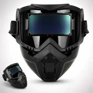 Auto-Darkening Welding Helmet - Solar Powered Hoodwith Adjustable Shade, ANSI-Approved Hard Hat with LEDHeadlamp, Safety Gear for TIG/MIG/ARC Welding &Plasma Cutting
