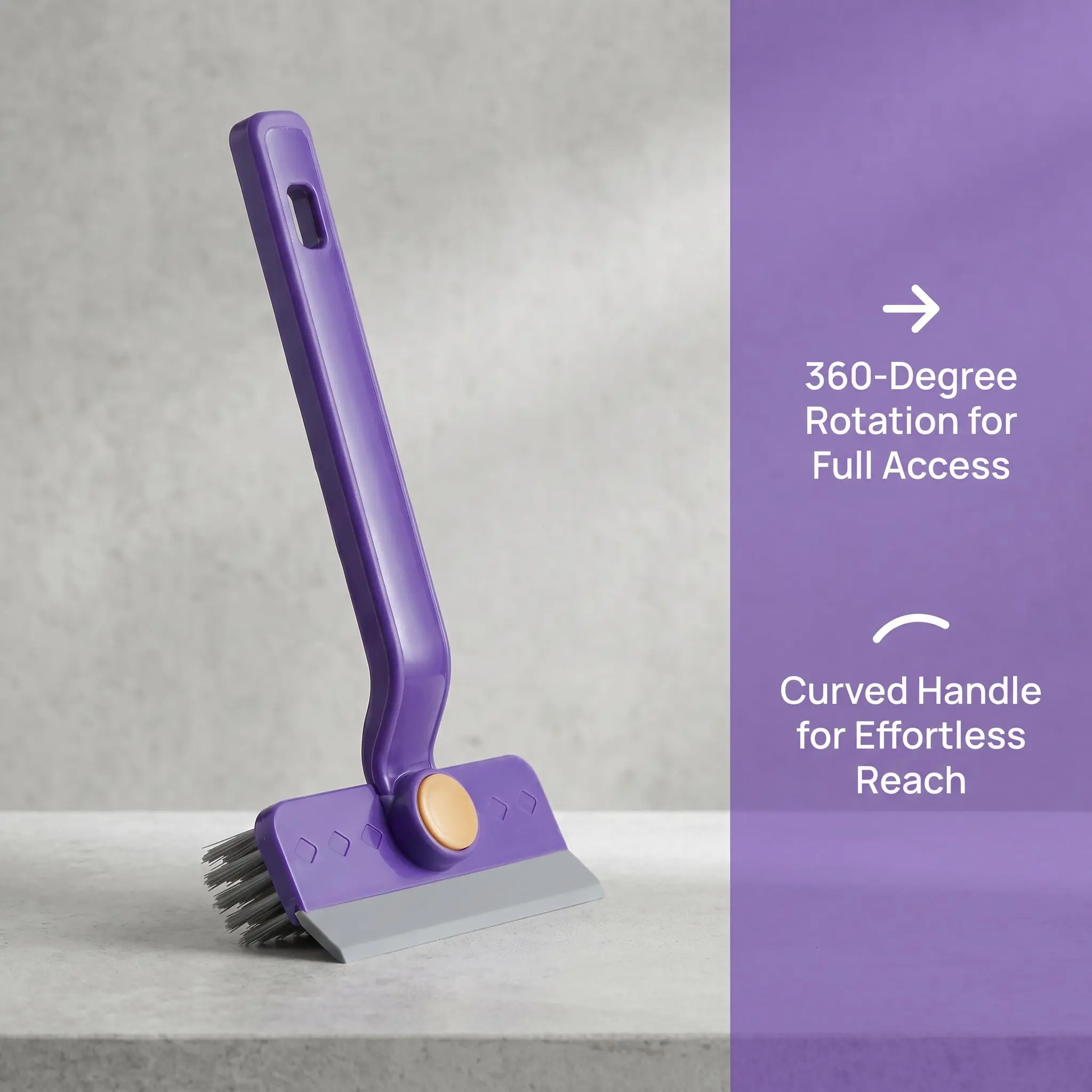 4-in-1 Rotating Gap Brush, Tile & Grout Cleaning Tool with Squeegee, No Dead Angle Scrubber for Home Care