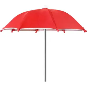 Squirrel Picnic Table Feeder Replacement Mini Umbrella for Outside (Bright-Red)