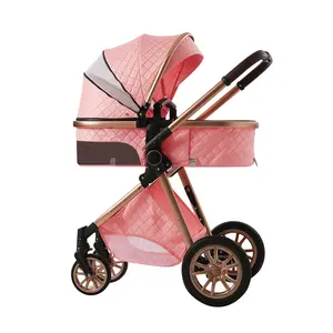 V9 Baby Stroller Wagon, All-Terrain 2 Seaters Baby Wagon with Canopy, Parent Organizer, Adjustable Handle & Pull Bar for Infants and Toddlers