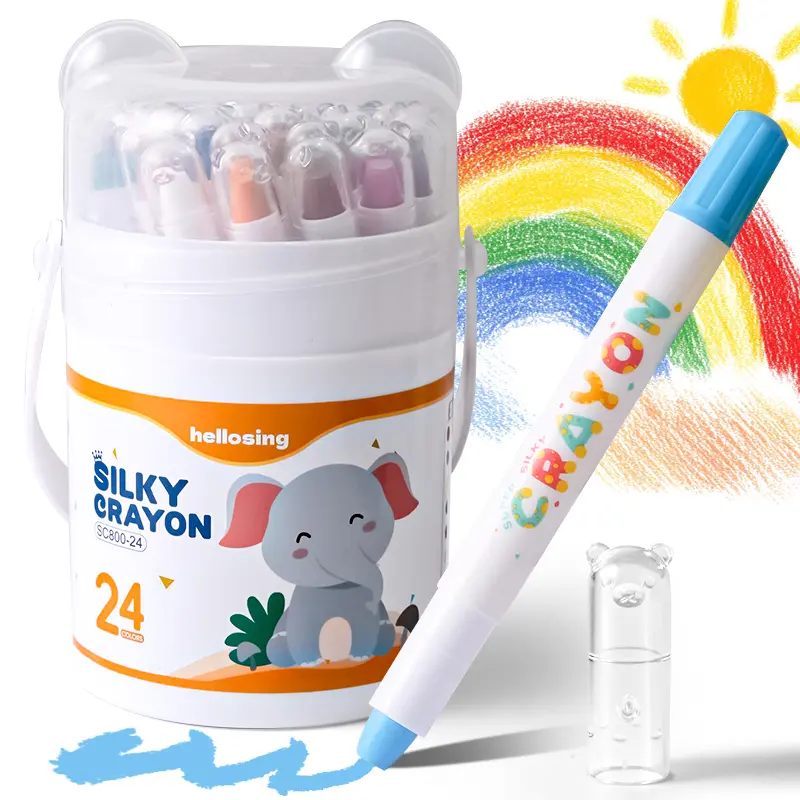 24/36 Color Jumbo Twistable Crayons for Kids Ages 3-8, Washable Non-Toxic No-Sharpen Coloring Set, Mess-Free Back to School Art Supplies for Preschool & Travel, Lightweight, Fine Motor Skills