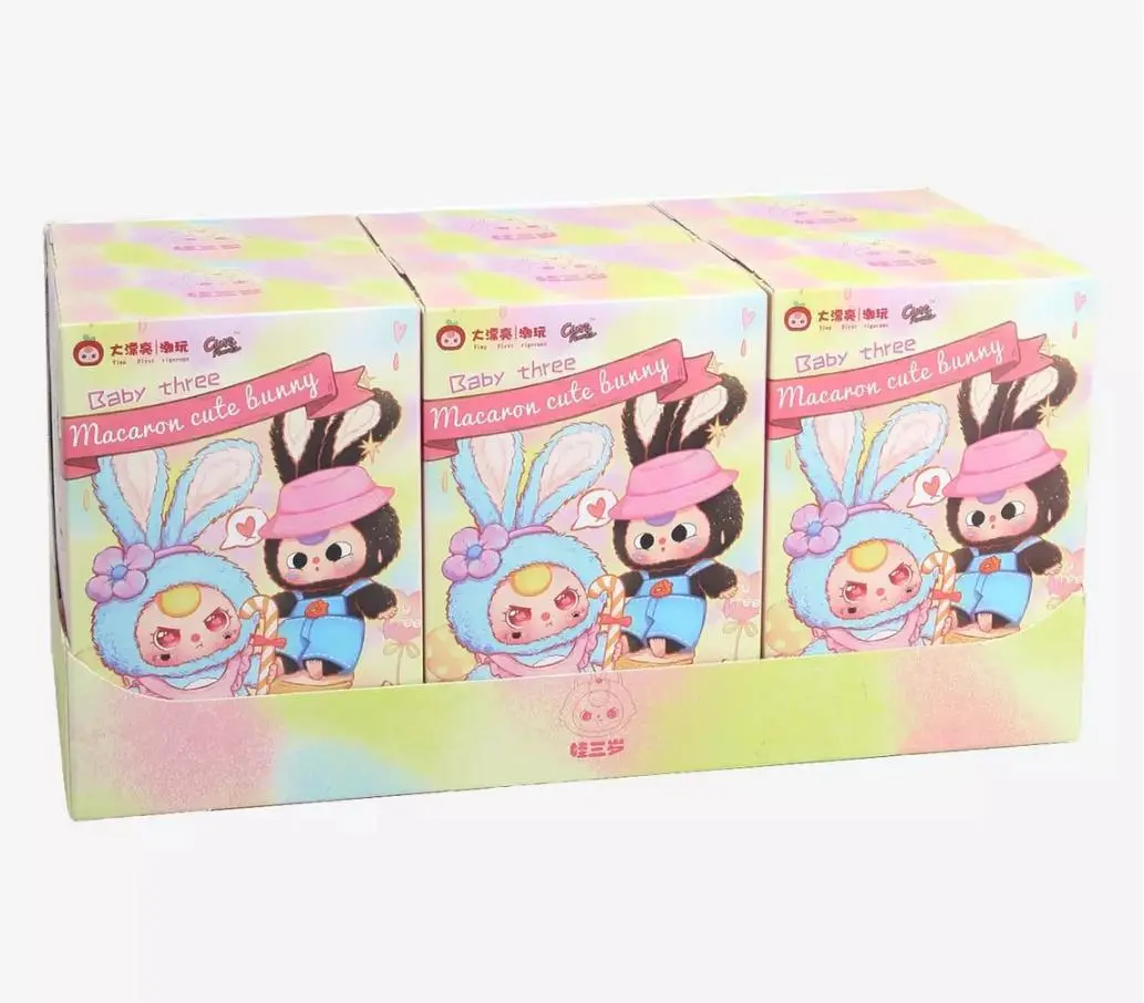 Baby Three Macaron Cute Bunny Bunleaf keychain and charm