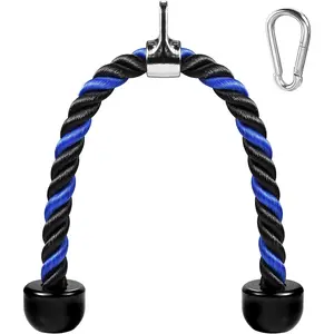 Deluxe Tricep Rope Pull Down , 27 & 36 Inch Rope Length, Easy to Grip & Non-Slip  Attachment for Gym Workout Exercise