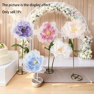 Large Artificial Peony Flower, European Style Wedding Sign-In Background, Realistic Paeonia Decor, Outdoor Garden, Home Stage Props, Decorative