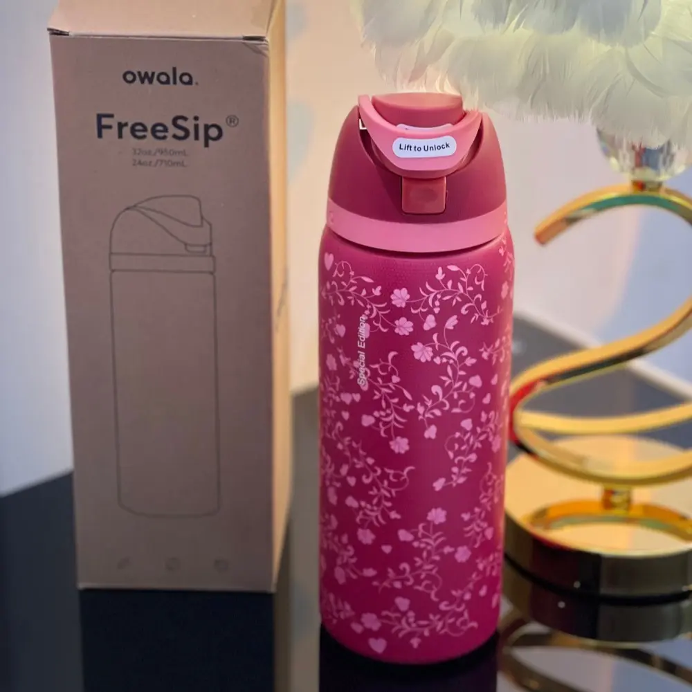 Bright red floral pattern