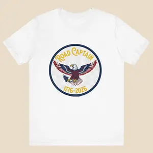 Women's 2026 Road Captain Eagle Short-Sleeve Round Neck Soft Fabric Casual T-Shirt, Bella+Canvas 3001