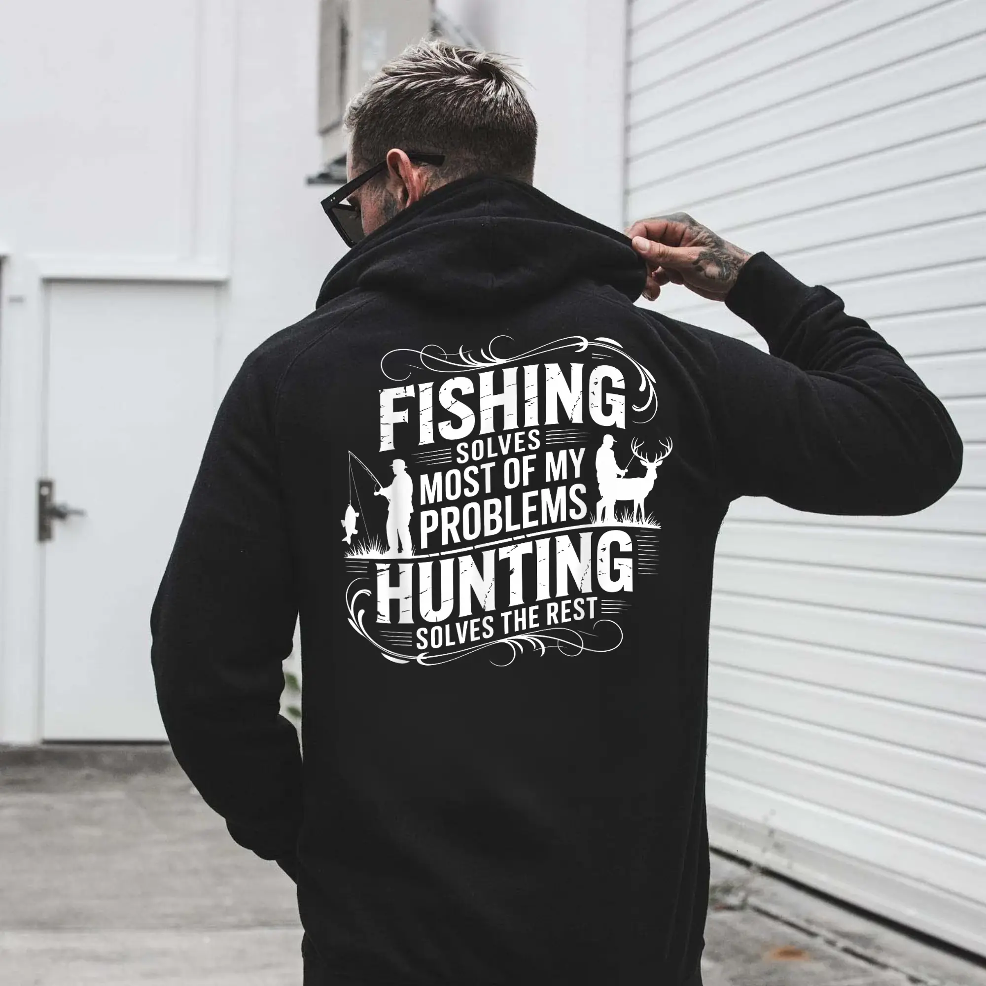Fishing Solves Most of My Problems Hunting Solves the Rest Funny Dad Grandpa Husband Boyfriend T-Shirt, Sweatshirt, Hoodie