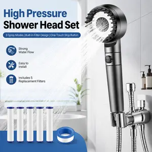 Filtered Shower Head with Handheld, High Pressure Water Flow and Multiple Spray Modes Shower Head with Filter, Power Wash for Hard Water,Showerhead with ON/OFF Switch for Pets Bath,Summervibes