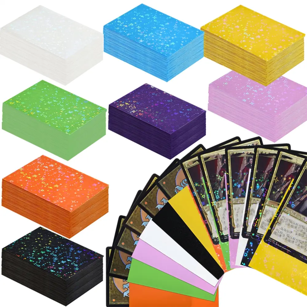 120PCS 66X91mm Star Flash Card Sleeves High-quality Plastic Card Sleeves Trading Card Sleeve Protectors Suitable for Standard-sized Game Cards PKM/MTG/PTCG/Star Card Best GiftS for Festivals and the best choice for card collectors