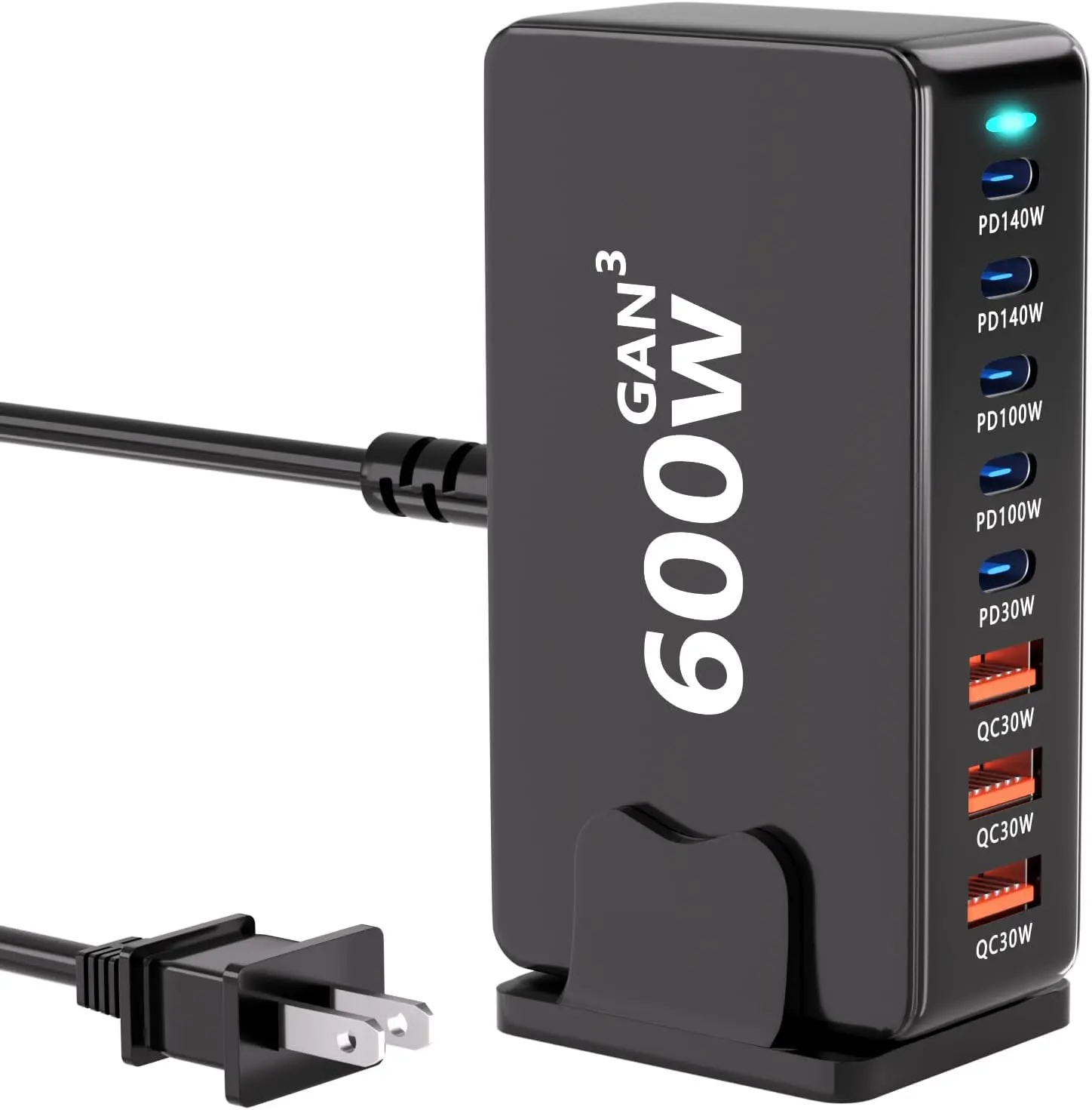 FTS 600W USB-C Charger Block Super Fast Charging (QC 3.0) for iPhone, Samsung, iPad, Android & More