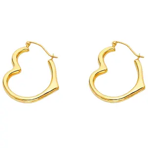 Heart Hoop Earring 14K