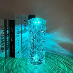 Crystal Table Lamp, 1 Count USB Rechargeable LED Night Light, RGB Color Changing Night Light, Decorative Light for Bedroom, Living Room, Party, Home Decor, LED Ambient Light
