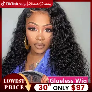Bling Hair Deep Wave 9x6 Glueless Wigs Human Hair 5x5 Lace Clousure Wig For Black Women Ready to Wear 13x6 Deep Culy Wig Brazilian Human Hair Wig Pre Plucked TikTokShopBlackFriday