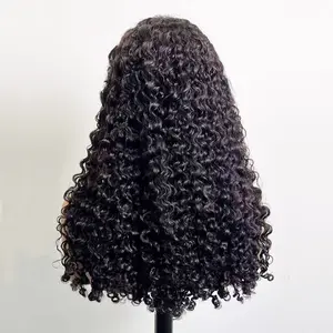 13x4 Transparent Lace 250% Density Natural Black Front Raw Hair Wigs Roman Curly Wave 100% Human Hair Wig for Stylish Look
