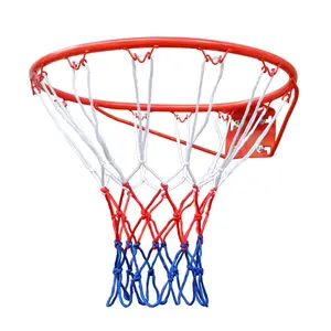 Basketball Rim Replacement 18" Steel Rim with Net, Easy to Install and Reliable Quality -Red