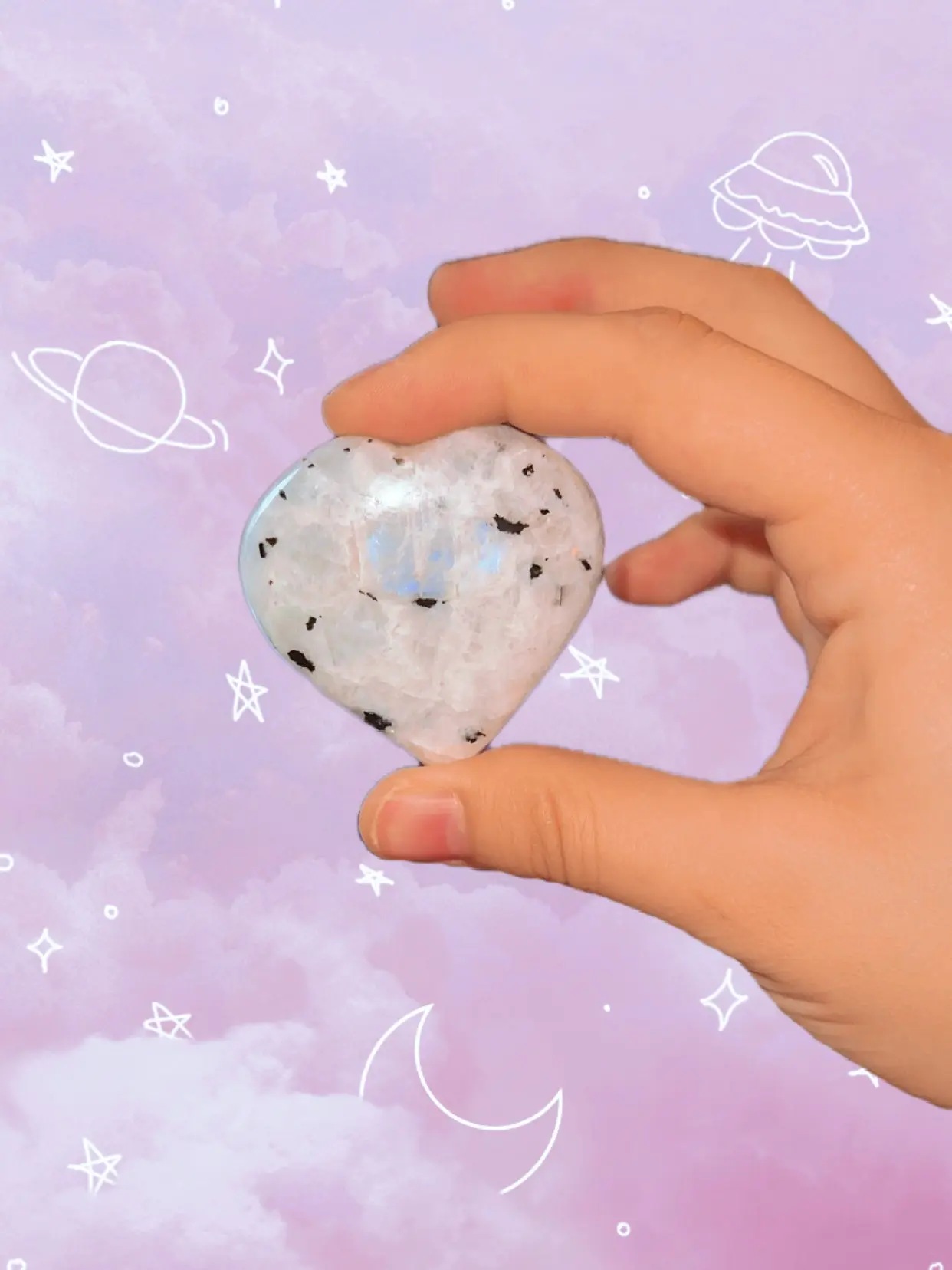 Rainbow Moonstone Crystal Heart - Ethically Sourced, Hand-Selected for Highest Quality, Enhances Intuition & Promotes Harmony
