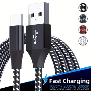 for iPhone 16 Charger Fast Charging CarPlay Cable, USB Type C Cable 3A Fast Charging USB-A to USB-C 18W Nylon Braided Data Sync Transfer Cord for iPhone 16 for iPhone 15 for Galaxy for Pixel for Airpods Aluminium Alloy