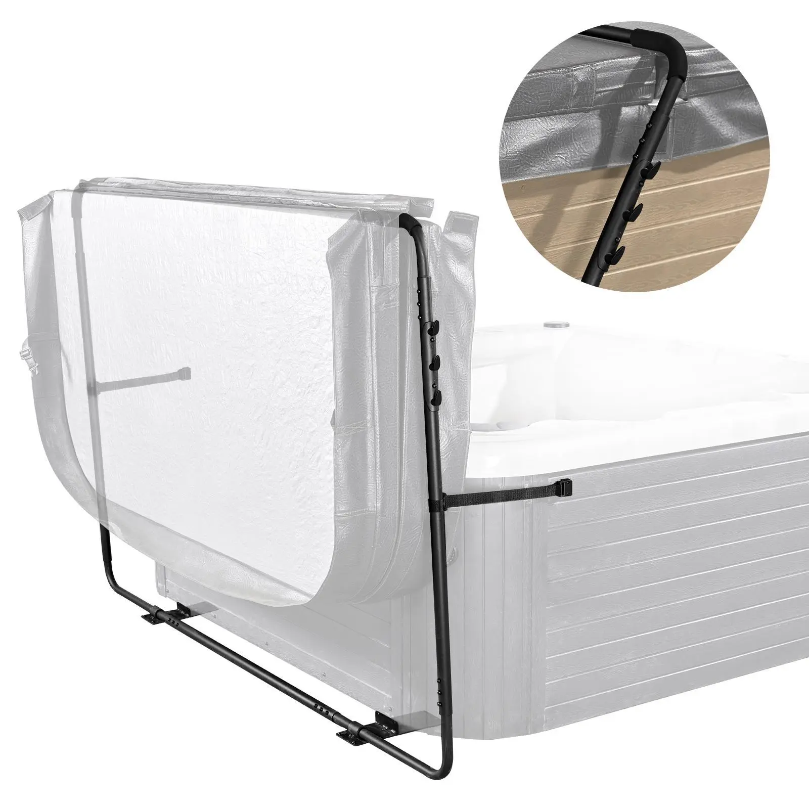 VEVOR Hot Tub Cover Lift, Spa Cover Lift, Height 31.5" - 41.3" Width 53" - 92.5" Adjustable, Installed at the Bottom on One Side, Suitable for Various Sizes of Rectangular Bathtubs, Hot Tub#BacktoSchool