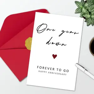 Happy 1st Anniversary Card, Funny 1 Year Anniversary Card, 1st Wedding Gifts for Wife Husband, One Year Cards for Girlfriend Boyfriend