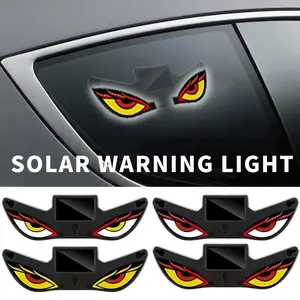 2026 New Monster Eye LED Warning Light Solar Powered Car Neon Light Strobe Warning Lamp Anti Collision Flashing Auto Safety Accessory
