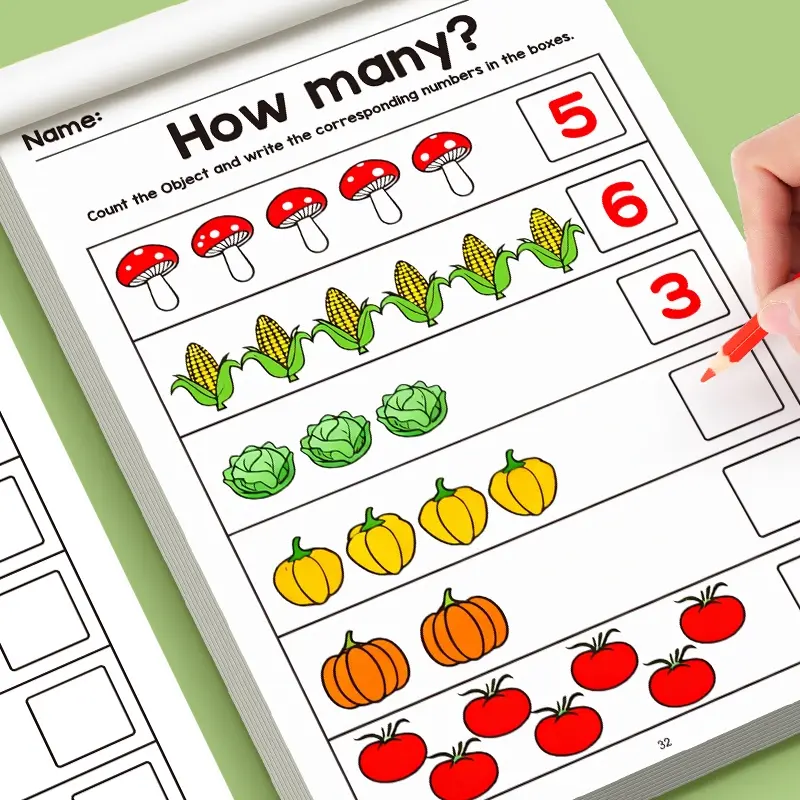 32 Page Pen Control Writing Practice Book, Numbers 0-10 Dot Matrix Tracing, Early Education Gift for Kids, Preschool Learning Materials, School Supplies, Tracing Preschool Books