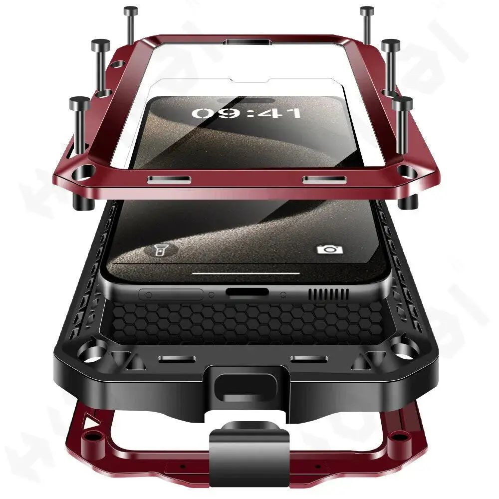 Case For iPhone 17 16 15 14 13 12 11 Pro Max XS XR 8 7 Plus SE Metal Heavy Duty 360 Full Body Shockproof Armour Protective Cover