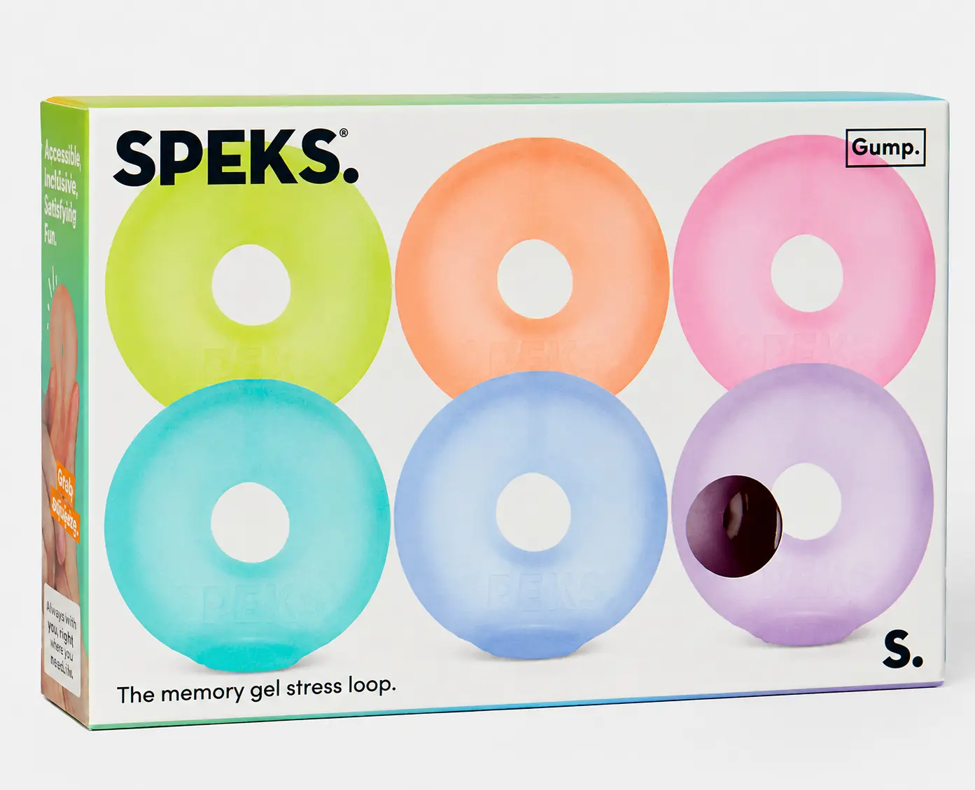 SPEKS Gump Sensory Rings 6-Pack Memory Gel Fidget Toys Set - Compact Collectibles, Decompression Squeeze Moldable Slow Rebound Squishy Stress Relief Gift for Coworkers, Oddly Satisfying Hobbies for Peace of Mind