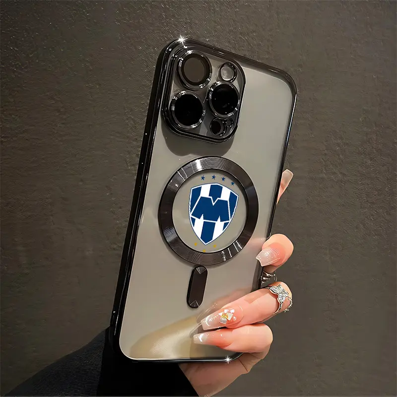 CF Monterrey Liga MX Custom Sports MagSafe Smartphone Case - Magnetic Metal Ring, Patterned Aesthetic Design, All-Inclusive Lens TPU Soft Shell, Scratch Resistant, Wireless Charging Compatible, Lens Film for iPhone 11-16 Pro Plus Max, Accessories, Protect