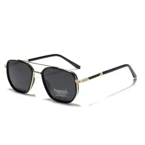 Unisex Polygon Frame Polarized Resin Lens Sunglasses - Anti-Glare Sports Eyewear, Trendy Square & Stylish Hexagonal Shades for Outdoor Sports Use, Trendy Square Sunglasses, Stylish Sunglasses