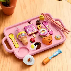 Little BearShape Pudding Feeding Set Pretend Play Early Education Lunch Box Pudding Toy Kawaii Role Play Play House Toys