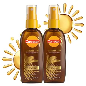 Mini Carroten Intensive Tanning Oil Spray | Browning Tan Accelerator | Vitamin E and Carrot & Coconut Oils | Water-Resistant, Silky Hydration | Coconut Fragrance | Made in Greece | 2.3 oz (2 Pack)