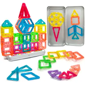 Mini Magnetic Block Set of 40Pcs, Iron Box Suitable for STEM Toys for Children, Magnetic Toys for Children's Educational Puzzles, Birthday and Halloween Gifts for Children, Building Block Sets, Magnetic Tiles Stacking