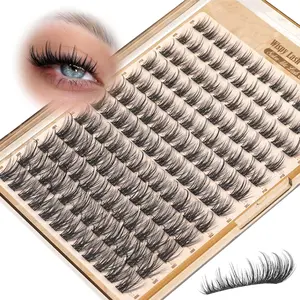 DIY Eyelash Extension Kit, Eyelashes Extension Set, CC Curl, Natural Look, 10-18mm Lashes, Home Use, 144 Clusters, Easy Application, Long-Lasting Effect
